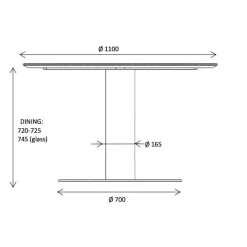 2.0 Coffee Table Gestell Messing Ø110cm