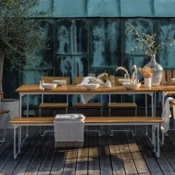 9 Gartenbank klappbar 170x40cm Teak