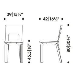 66 Stuhl Gestell klar lackiert