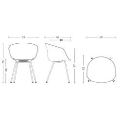 About a Chair AAC 26 2.0 Armlehnstuhl Gestell Stahl weiß