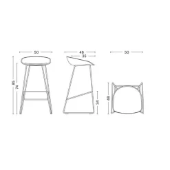 About a Stool AAS 38 2.0 Barhocker hoch Gestell schwarz