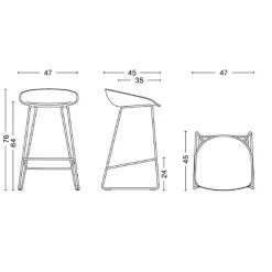 About a Stool AAS 38 2.0 Barhocker niedrig Gestell schwarz