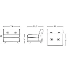 Amanta 1 Sitzer Sofa Leder