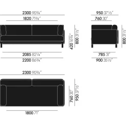 Anagram flexibles Modul-Sofa 230x95cm