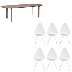 Analog™ Esstisch + 6 Drop™ Stühle Set
