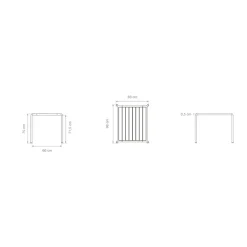 Avanti Gartenesstisch Esche 98x83cm