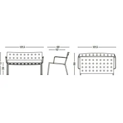 Balcony Lounge Gartenbank 121,5cm