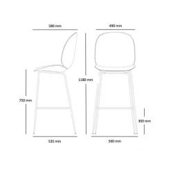 Beetle Bar Chair Barhocker Messing 118cm