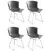 Bertoia Plastic Stuhl Gestell verchromt 4er Set