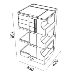 Boby 3/2 Rollcontainer M
