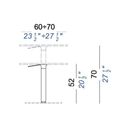 Brio Bistrotisch Gestell lackiert 52-70cm
