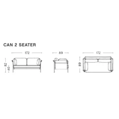 Can 2.0 2-Sitzer Sofa Gestell Stahl verchromt