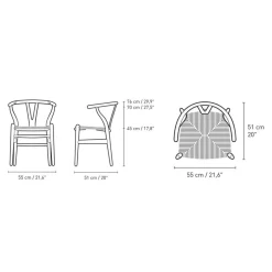 CH24 Soft Wishbone Chair Gestell Buche 2er Set