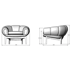 Croissant Lounge Chair Leder