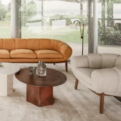 Croissant 3-Sitzer Sofa 230x88cm Leder