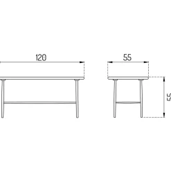 D20 Couchtisch 120x55cm