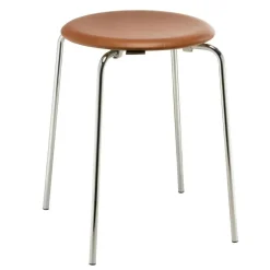 DOT™ Hocker Leder Gestell Stahl verchromt