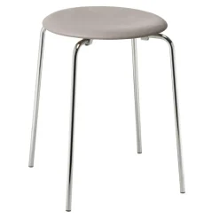 DOT™ Hocker Leder Gestell Stahl verchromt