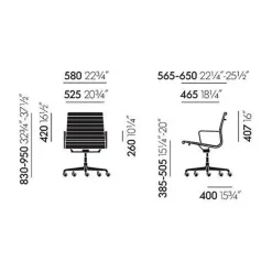 EA 117 Aluminium Chair Gestell schwarz