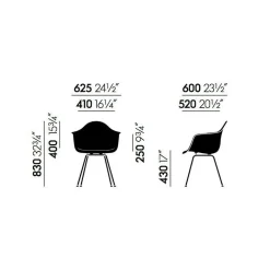 Eames Fiberglass Armchair DAX Gestell weiß