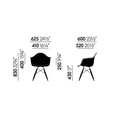 Eames Fiberglass Armchair DAW Ahorn schwarz