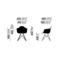 Eames Fiberglass Armchair DAR Gestell weiß