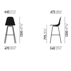 Eames Fiberglass Barstuhl hoch basic dark