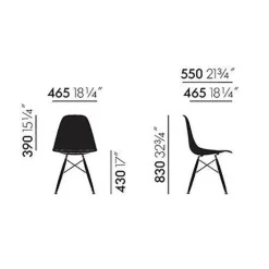 Eames Fiberglass Side Chair DSW Gestell Esche
