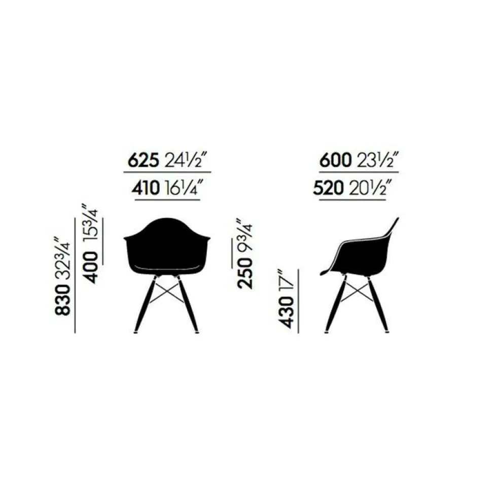 Eames Plastic Armchair DAW RE Ahorn dunkel