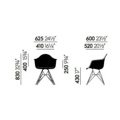 Eames Plastic Armchair DAR RE Gestell verchromt