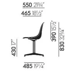 Eames Plastic Side Chair DSL Gestell poliert