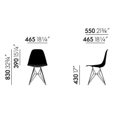 Eames Plastic Side Chair DSR RE Gestell zitrone