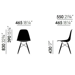 Eames Plastic Side Chair DSW Ahorn schwarz