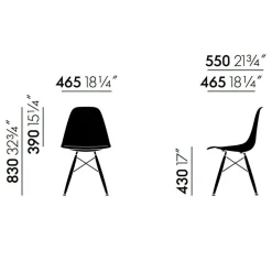 Eames Plastic Side Chair DSW RE Ahorn gelblich
