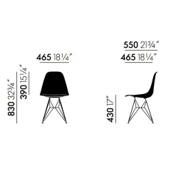 Eames Plastic Side Chair DSR RE verchromt