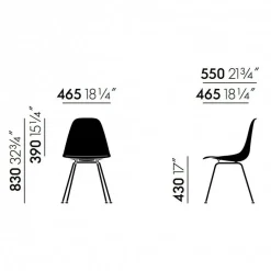 Eames Plastic Side Chair DSX RE Gestell weiß