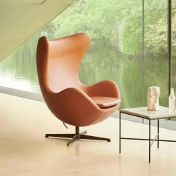 Egg/ Das Ei™ Loungesessel Leder Gestell Braun Bronze