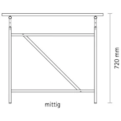 Eiermann 1 Tisch 180x90cm Gestell mittig 110x66x66cm