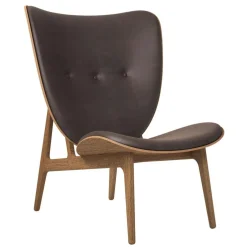Elephant Lounge Sessel Leder Gestell geräucherte Eiche