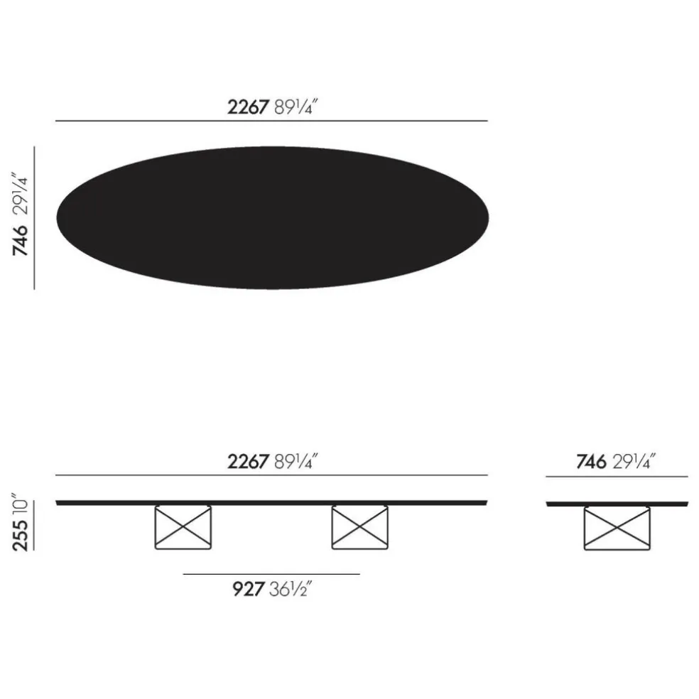 Elliptical Table ETR Couchtisch