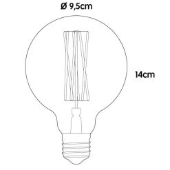 Elva LED E27 GLOBE FILAMENT KLAR 360° 6W =><noscript><img width=