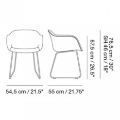 Fiber Chair Armlehnstuhl mit Kufengestell