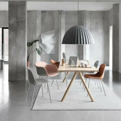 Fiber Chair Stuhl gepolstert mit Rohrgestell