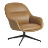 Fiber Lounge Armchair Drehgestell Leder