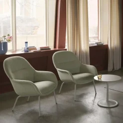 Fiber Lounge Armchair gepolstert mit Rohrgestell