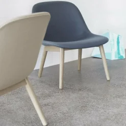 Fiber Lounge Stuhl Holzgestell gepolstert