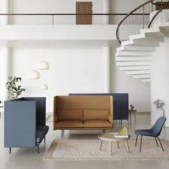 Fiber Lounge Stuhl Stahlgestell gepolstert