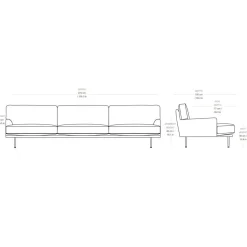 Flaneur 3-Sitzer Sofa