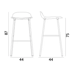 Form Barhocker Gestell Stahl 75cm