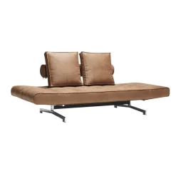 Ghia Schlafsofa Stoff-/Ledermischung Beine Stahl verchromt
